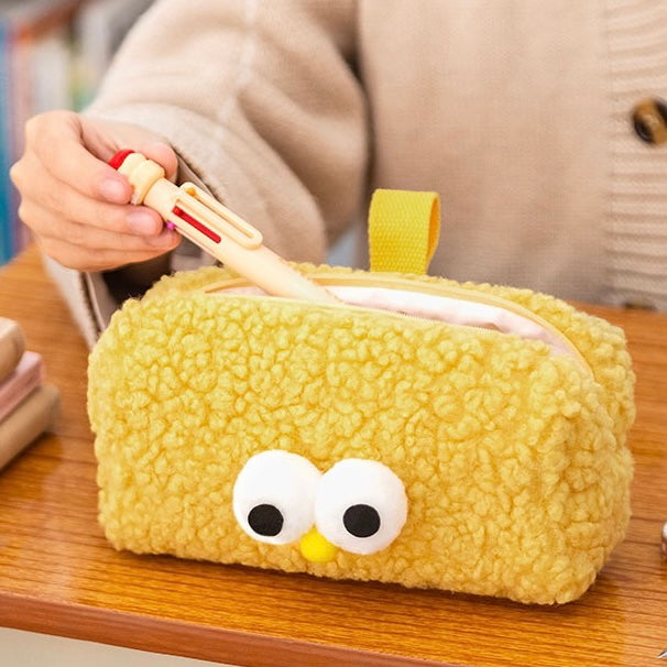 Cute Fluffy Mr Eye Ball Big Size Pencil Case