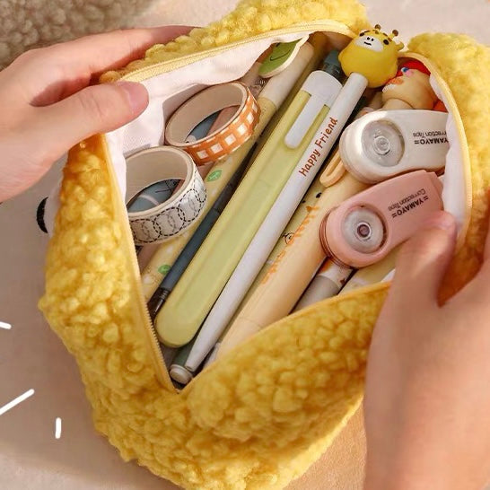 Cute Fluffy Mr Eye Ball Big Size Pencil Case