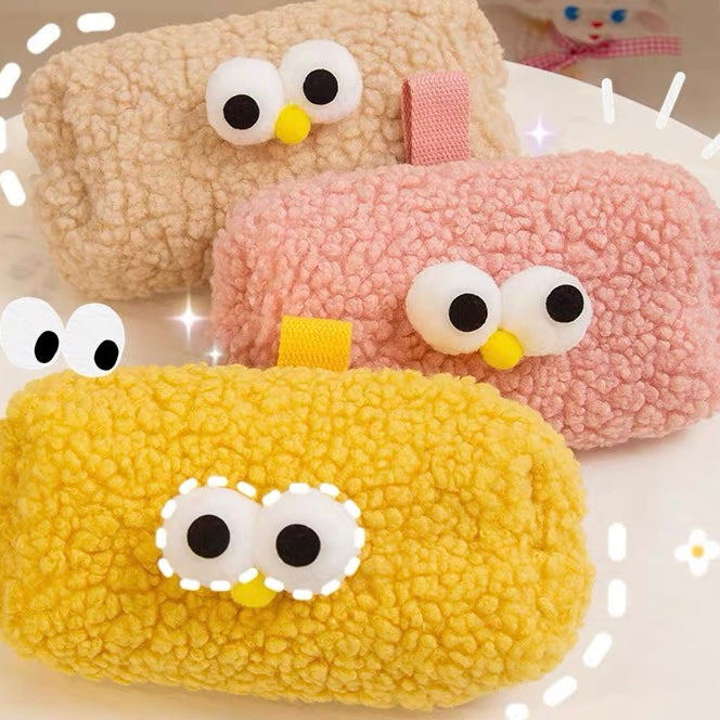 Cute Fluffy Mr Eye Ball Big Size Pencil Case