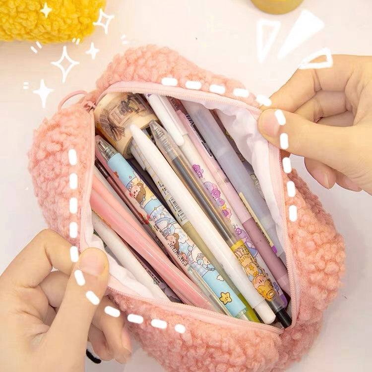 Cute Fluffy Mr Eye Ball Big Size Pencil Case