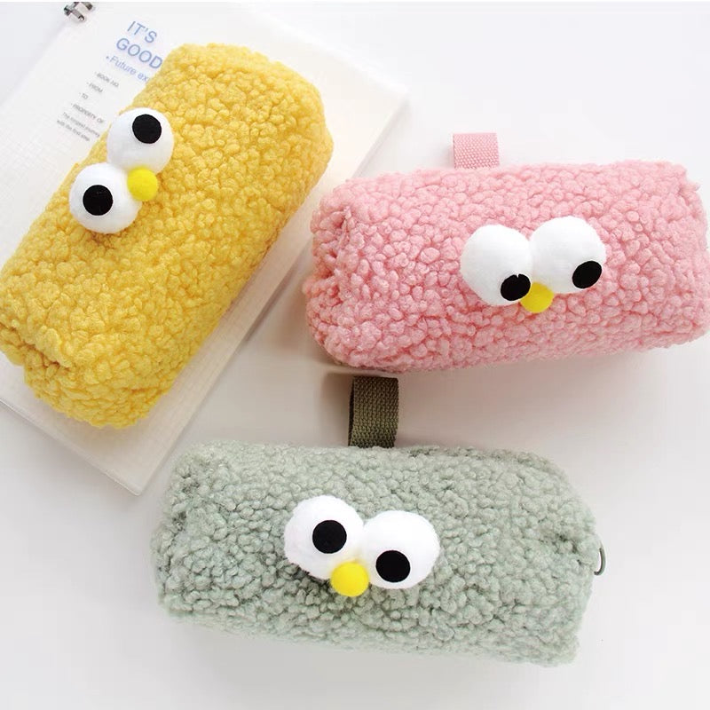 Cute Fluffy Mr Eye Ball Big Size Pencil Case