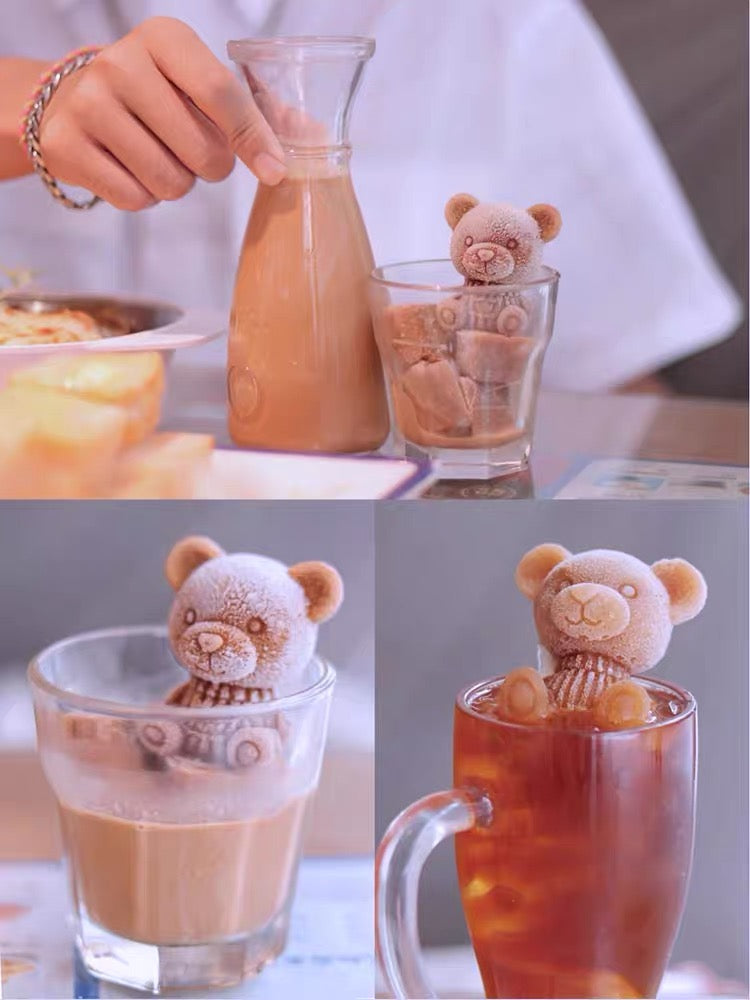 Cute Kawaii Teddy Bear 3D Ice Cube Silicone Mold