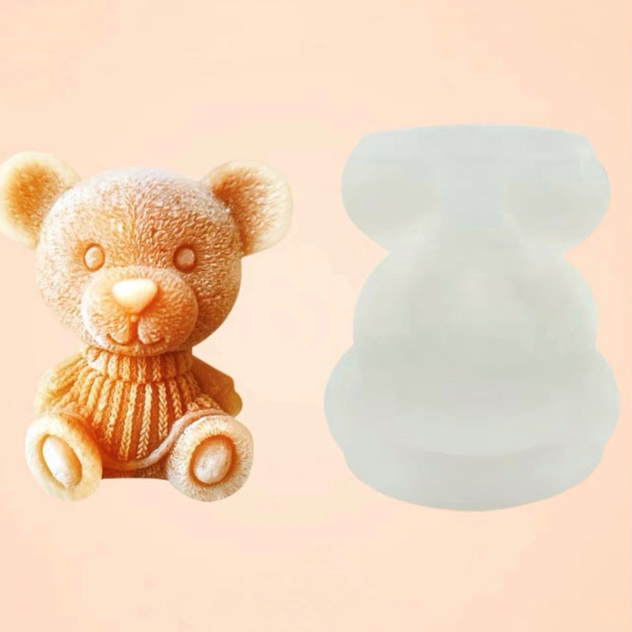 Cute Kawaii Teddy Bear 3D Ice Cube Silicone Mold
