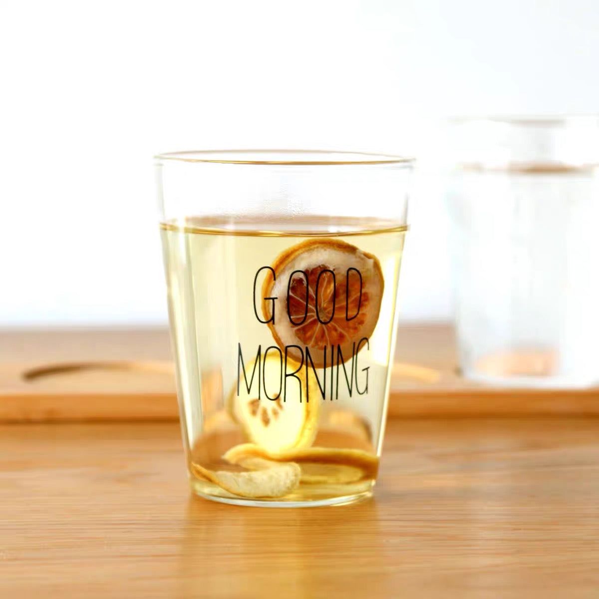 Cute Nordic Style Transparent Good Morning Glass Mug