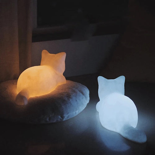 Cute White Cat LED Decorative Night Light - Peachymart