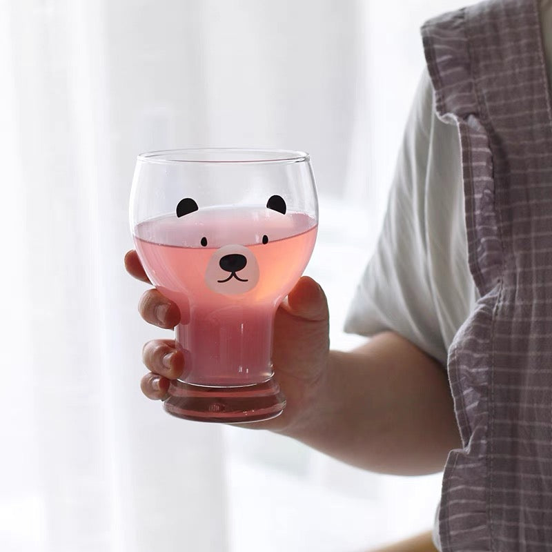 Cute Kawaii Teddy Bear Transparent Beer Glass