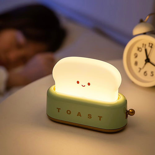 Cute Smiley Toaster Bedside Desk Light Decor Night Lamp - Peachymart