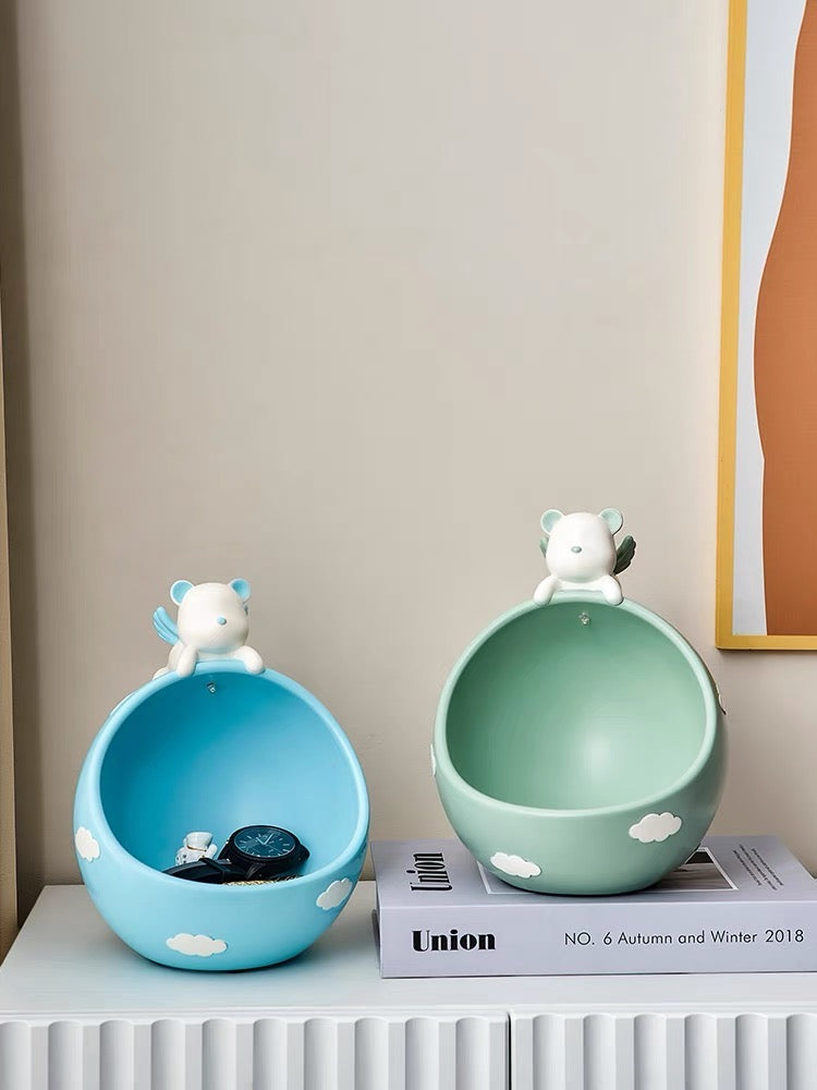 Cute Bear on Clouds Home Decorative Tray Holder