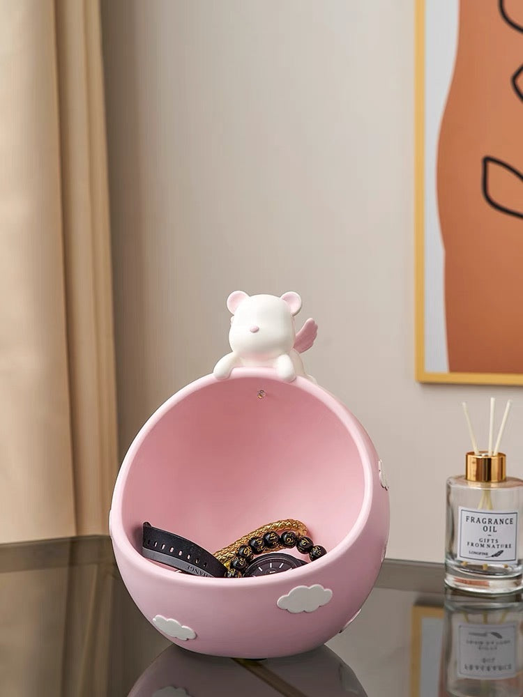 Cute Bear on Clouds Home Decorative Tray Holder