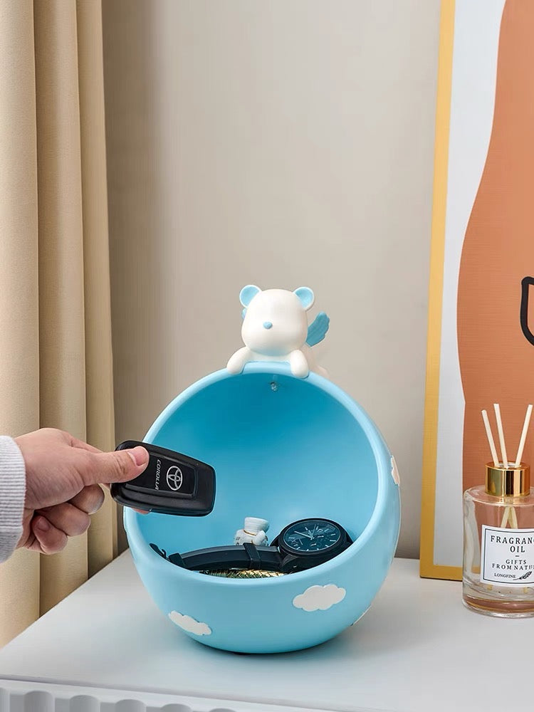 Cute Bear on Clouds Home Decorative Tray Holder