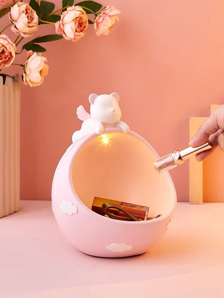 Cute Bear on Clouds Home Decorative Tray Holder