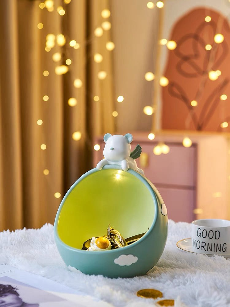 Cute Bear on Clouds Home Decorative Tray Holder