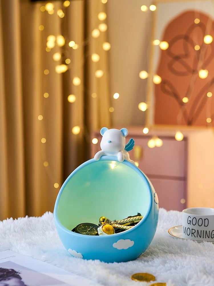 Cute Bear on Clouds Home Decorative Tray Holder