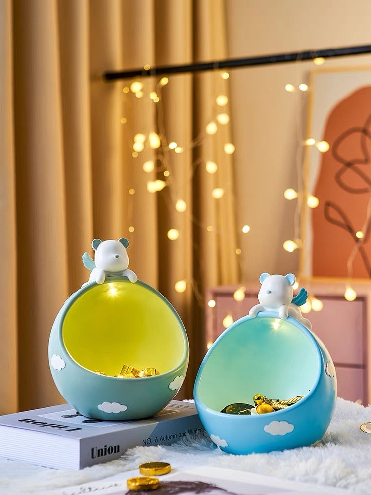 Cute Bear on Clouds Home Decorative Tray Holder