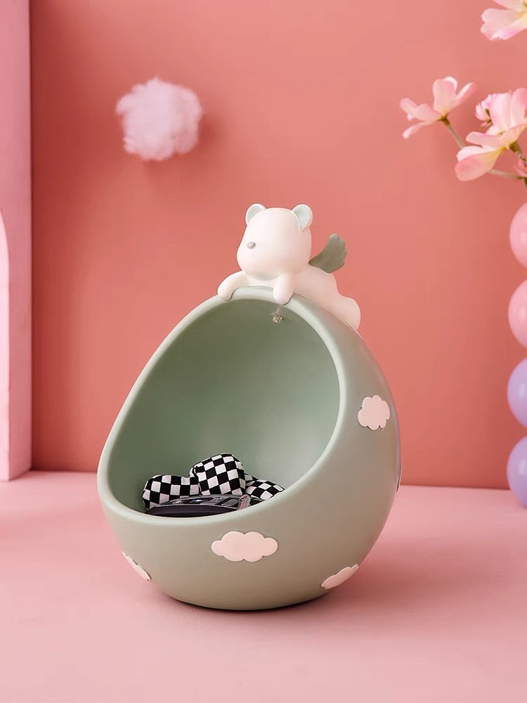 Cute Bear on Clouds Home Decorative Tray Holder