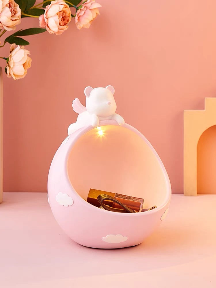 Cute Bear on Clouds Home Decorative Tray Holder
