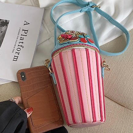 Cute 3D Colourful Sweet Ice Cream Cup Cross Body Bag
