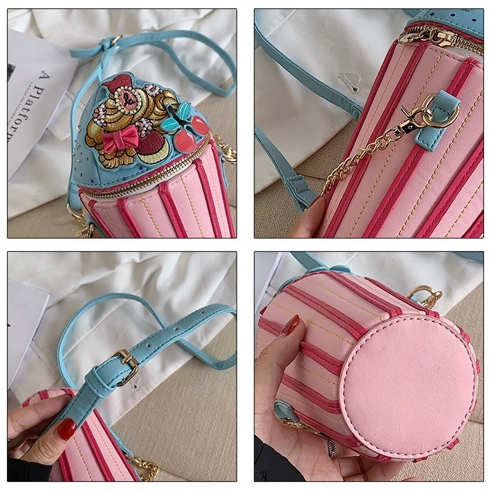 Cute 3D Colourful Sweet Ice Cream Cup Cross Body Bag