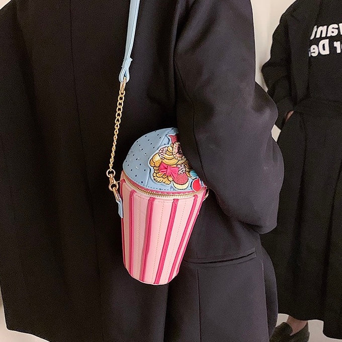 Cute 3D Colourful Sweet Ice Cream Cup Cross Body Bag