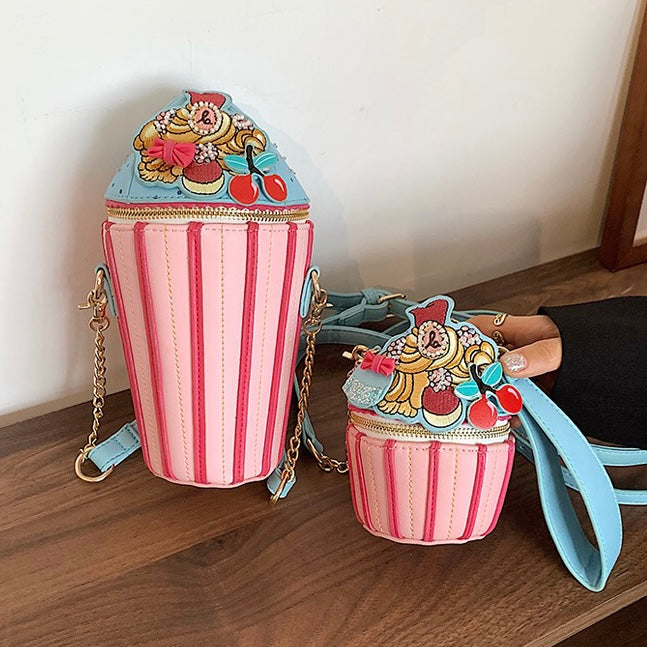 Cute 3D Colourful Sweet Ice Cream Cup Cross Body Bag