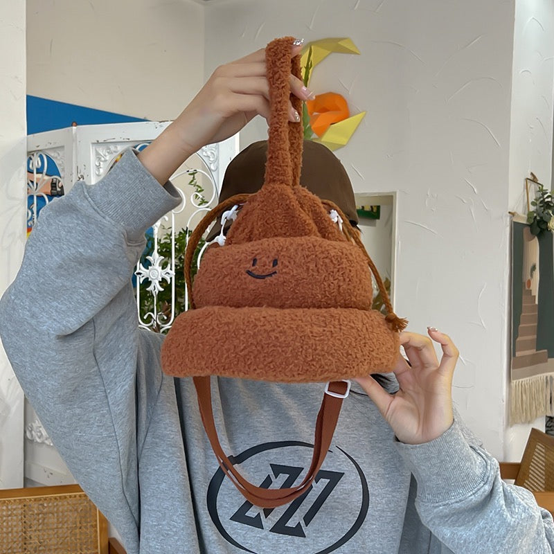 Cute Smiley Poop Emoji Mini Cross Body Bag Peachymart