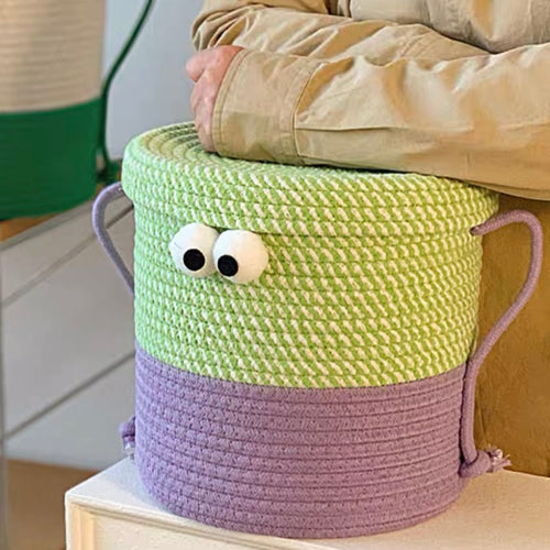 Cute Mr Eye Ball Pastel Laundry Storage Basket - Peachymart