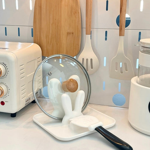 Cute Bunny Rabbit Kitchen Pot Cover & Cooking Utensils Holder Organizer