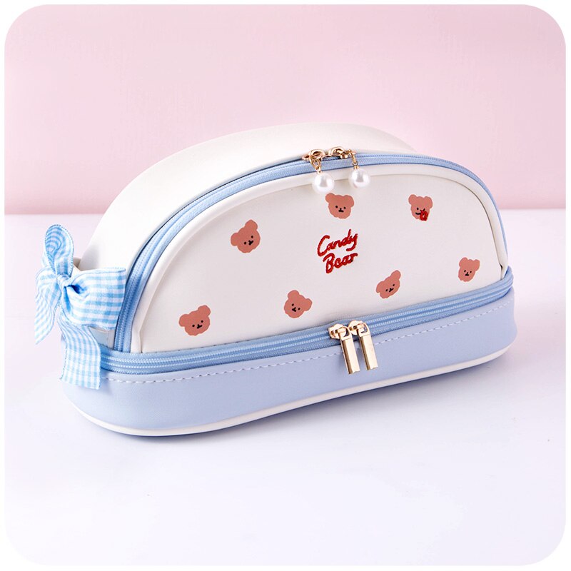 Kawaii Japanese Style Double Layer Heart & Strawberry & Bear