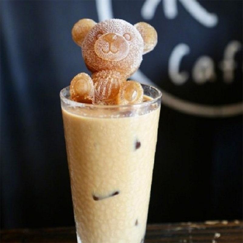 Bear Ice silicone mold creative teddy bear coffee milk tea ice DIY