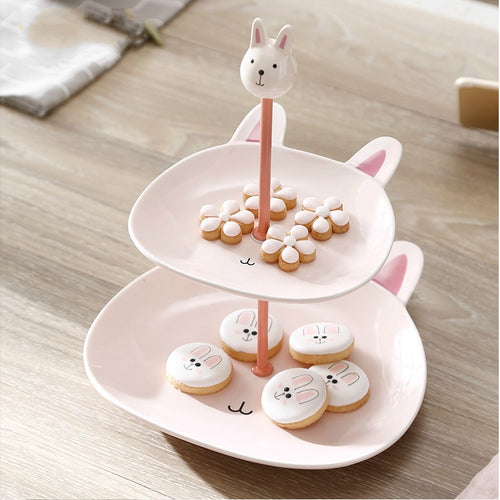 Cute Animal Style Afternoon Tea Multi-Layer Display Stand - Peachymart