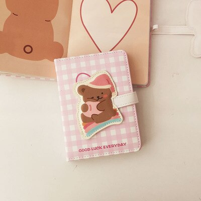 Cute Kawaii Bear & Bunny Leather Flap Journal Diary Planner Notebook -  Peachymart