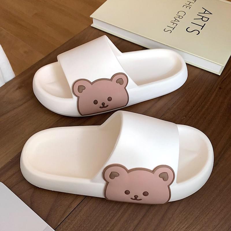 Cute Kawaii Korean Style Teddy Bear Thick Bathroom Slippers