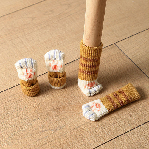 Cute Kawaii 4 Piece Set Table & Chair Leg Protection Anti-Slip Socks Cover - Peachymart