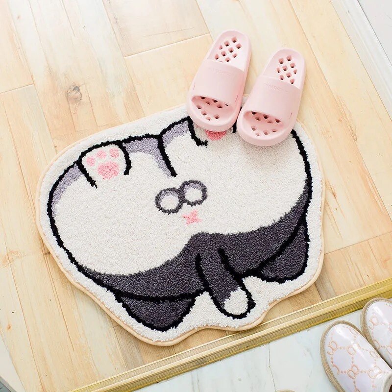 Fashion Kawaii Floor Mats Animal Cute Cat Dog Print Bathroom