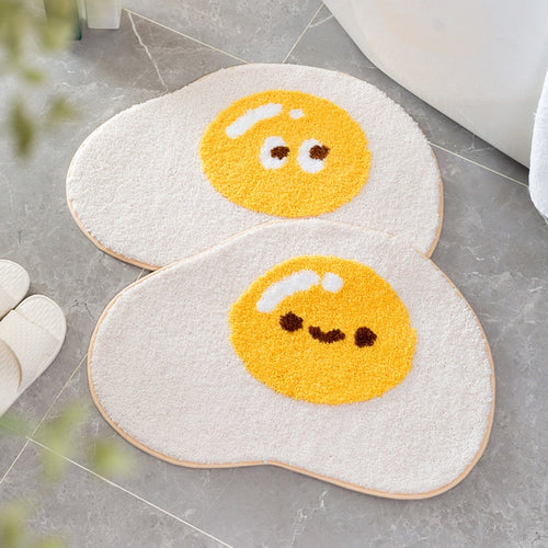 Cute Interesting Egg Yolk Emoji Bathroom & Door Entrance Mat - Peachymart