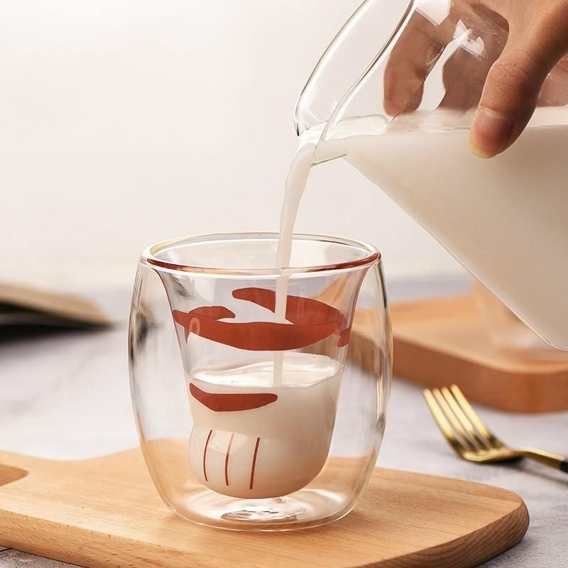 3D Bear Creative Transparent Heat-resistant Double Glass Cup