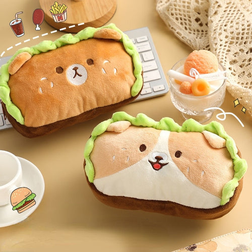 Cute Kawaii Korean Style Fluffy Eating Animal Pencil Case - Peachymart