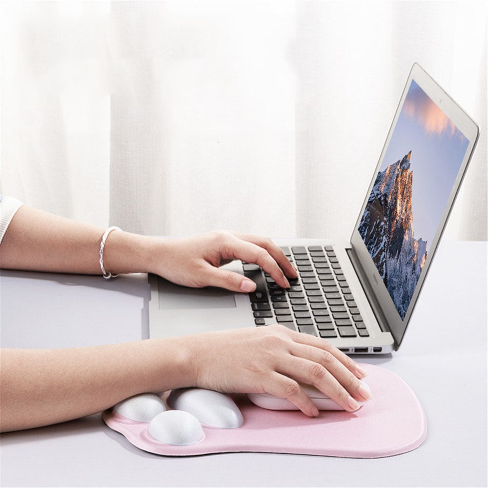  Cat Paw Mouse Pad with Wrist Support Soft Silicone