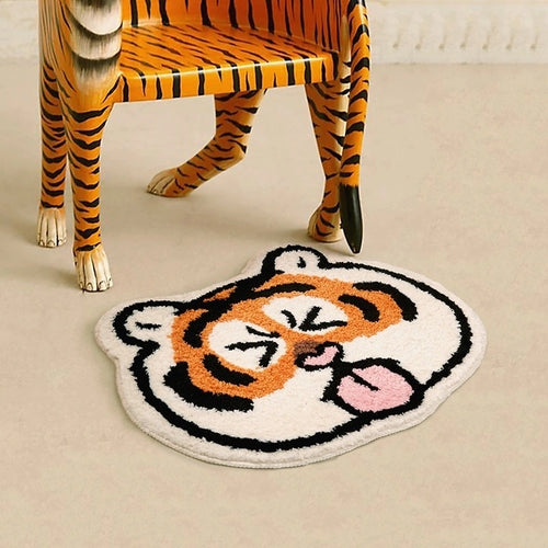 Cute Funky Cartoon Tiger Bathroom & Door Entrance Carpet Mat - Peachymart