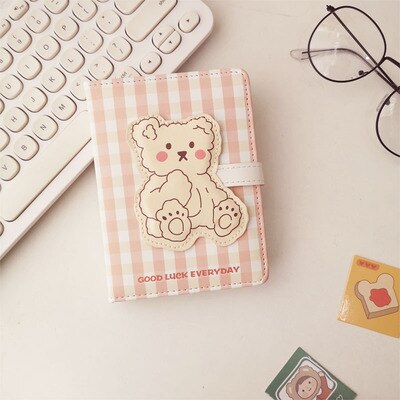 Cute Kawaii Bear & Bunny Leather Flap Journal Diary Planner