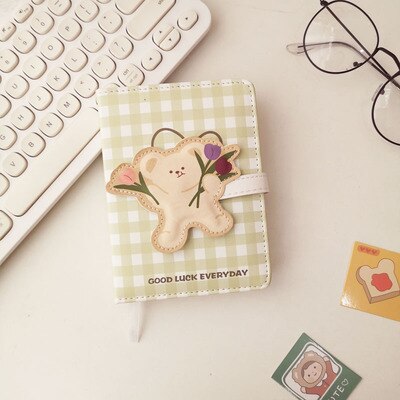 Cute Kawaii Bear & Bunny Leather Flap Journal Diary Planner Notebook -  Peachymart