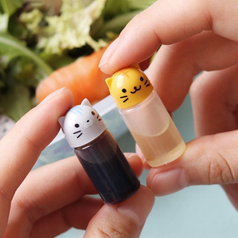 Cute Mini Animal Set Lunchbox Bento Condiment Sauce Bottles