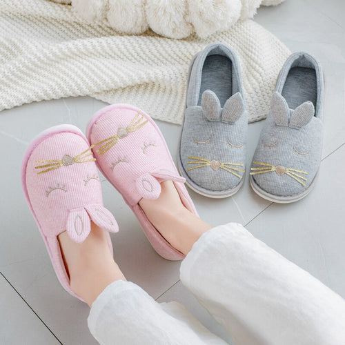 Cute Kawaii Bunny Rabbit Cozy Home Shoe Slippers - Peachymart