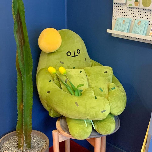 Cute Depressed Squatting Cactus Doll Plushy - Peachymart