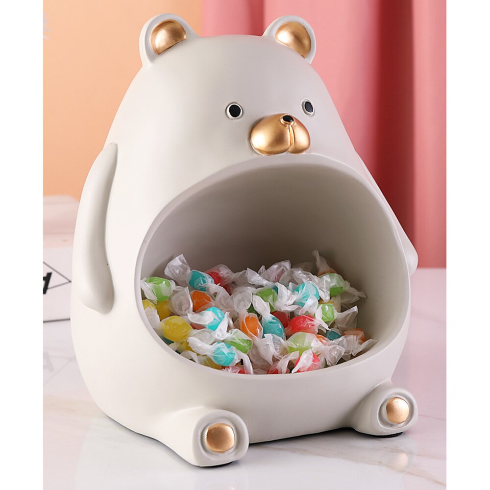 Cute Teddy Bear Hugging Mini Storage Basket Organizer - Peachymart