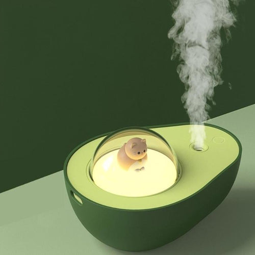 Avocado Humidifier with USB Little Kitten Bedroom Night Light - Peachymart