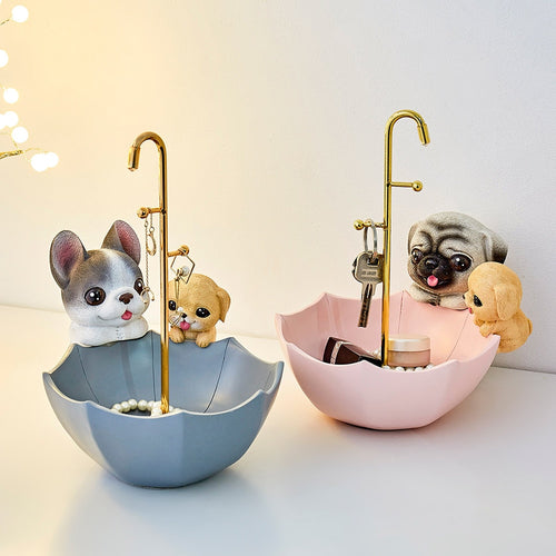 Cute Nordic Style Puppy Dog Basket Candy Colour Home Decor Storage Tray - Peachymart