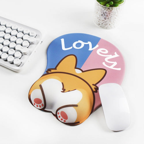 Kawaii 3D Corgi Silicone Non-Slip Mouse Pad - Peachymart