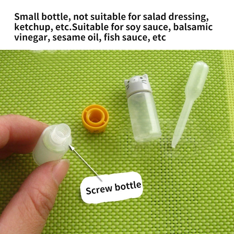 3pcs/set Mini Seasoning Sauce Bottle Small Containers Lovely Rabbit Frog  Duck Bottles For Bento Lunch Box Kitchen Jar Accessory