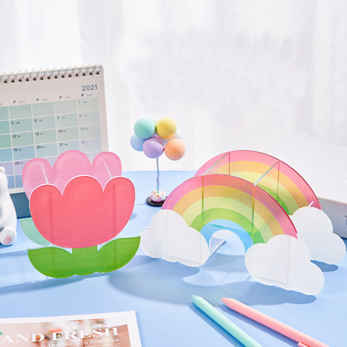Cute Rainbow and Tulip Creative Stationery Pen Holder - Peachymart